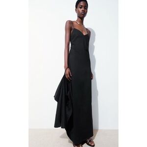 knee length dresses for ladies Linen-Blend V-Neck Maxi Dress with Natural Texture  Earth Brown S / Earth Brown